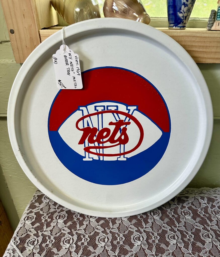 1969 NY Nets Beer Tray, Beverage Tray, Collectible, Basketball